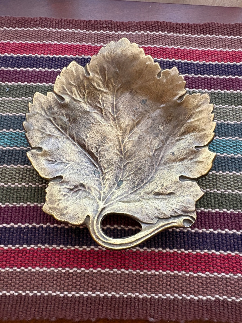 Leaf-Shaped Autumn Decorative Brass Tray
